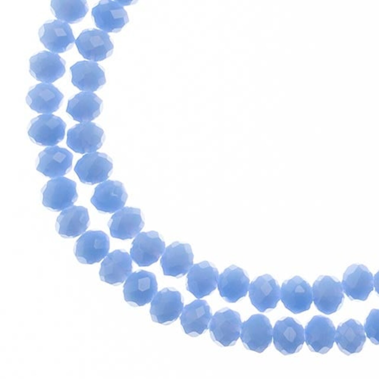 Crystal Lane DIY 2-Strand 7in Opaque Finish Glass Rondelle Donut Bead Strands
